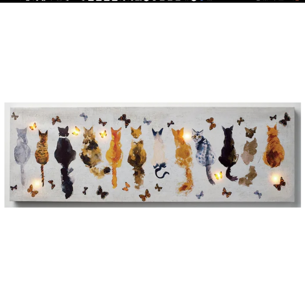 NIB Lighted Cat Art